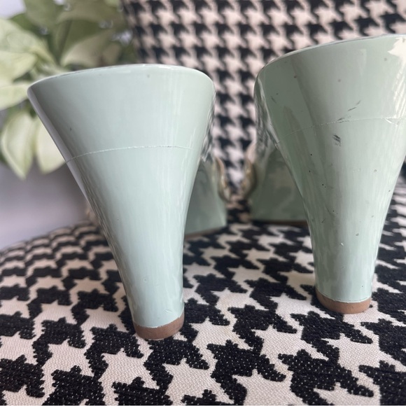 Bally Mint Gingham Peep Toe Heels - Picture 4 of 5